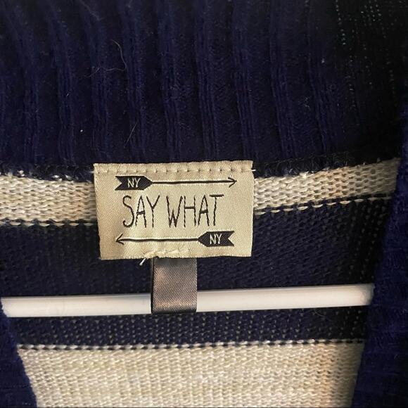 Say What Open Front Chunky Knit Cardigan Sweater Women's Approx Size Medium - Picture 2 of 6